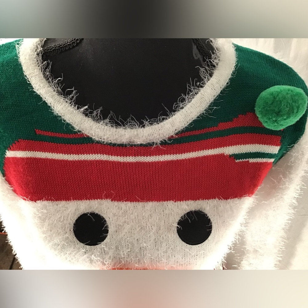 New ⛄️ Born Famous White Christmas Snowman Stretchy Cute Holiday Sweater Dress - Picture 12 of 16